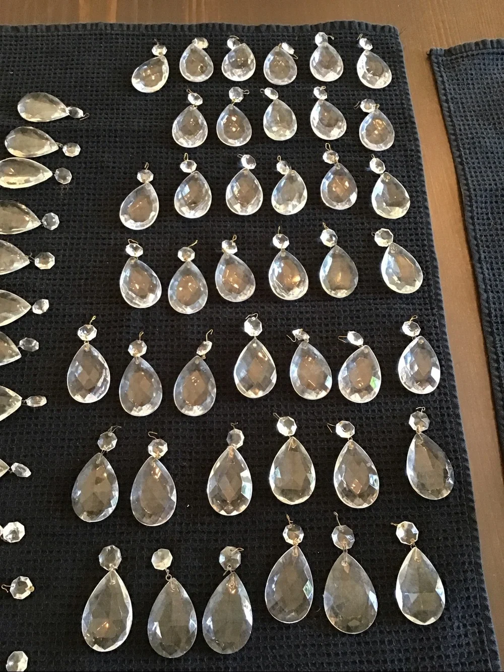 Vintage Neoclassical-style brass glass teardrop/pear wall sconces-2